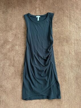 Black Sleeveless Ruched Dress